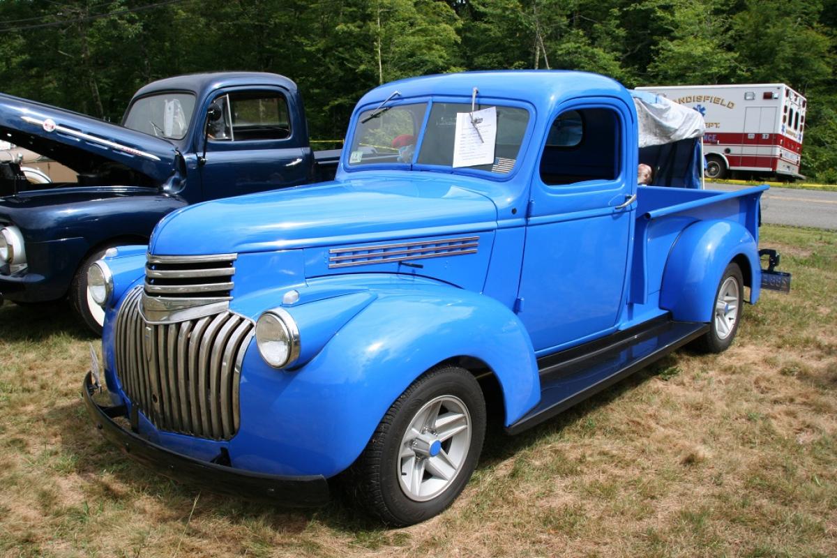 Vintage blue pickup truck at the 250th Anniversary Fair  in Sandisfield