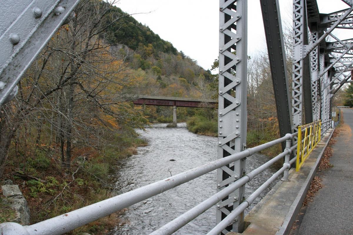 An old bridge leading to the Colebrook Reservoir in Sandisfield