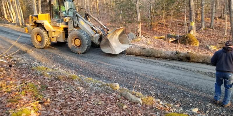 Sandisfield Highway Department Lower West Rd. Tree in Roadway.